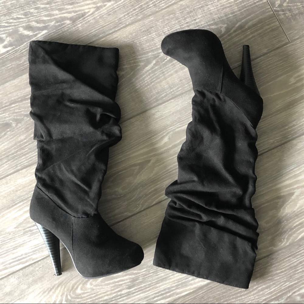 Black Faux Suede Boots